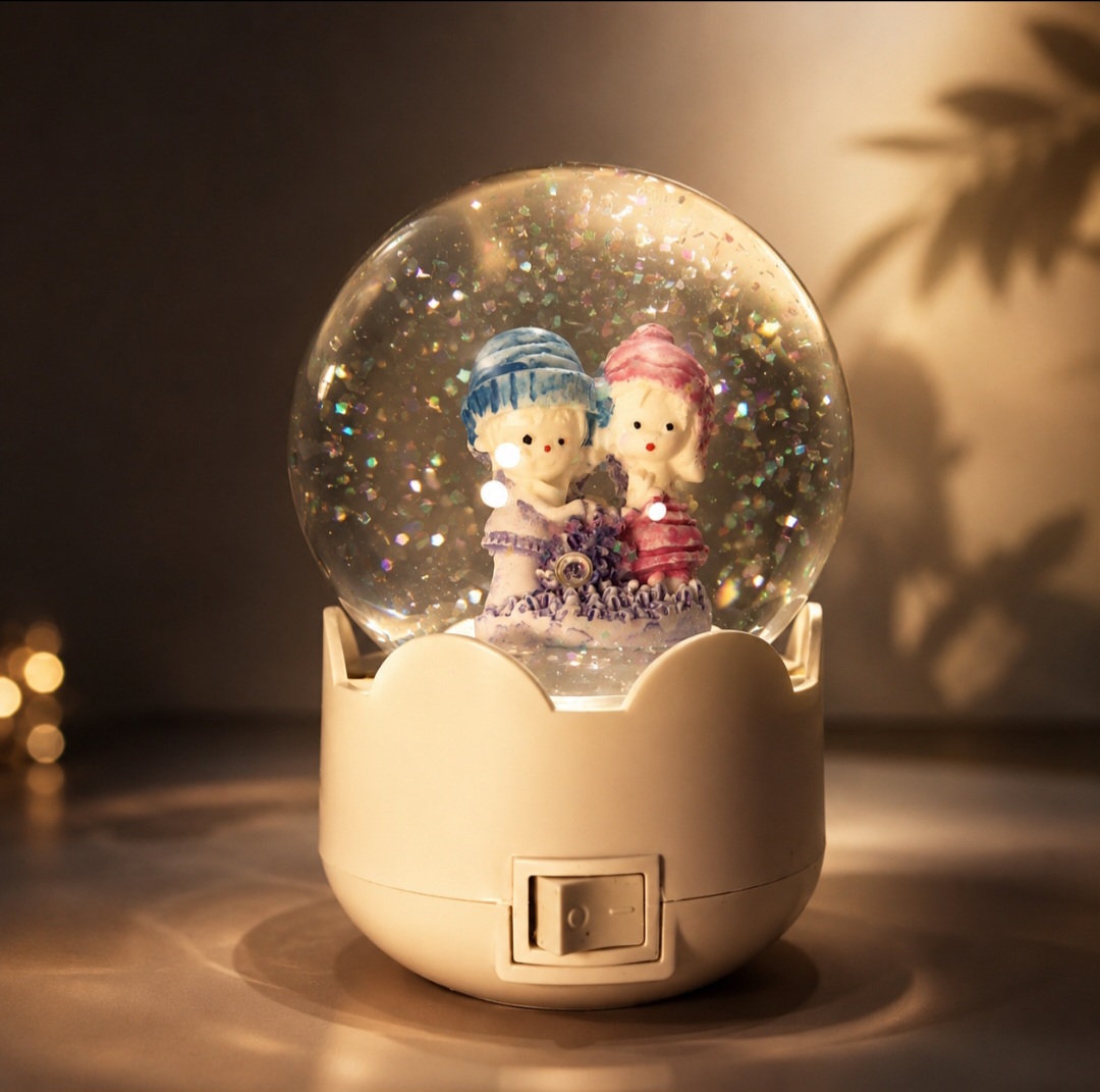 چراغ خواب گوی برفی LED دوشاخه‌ای